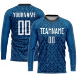 White-Black Blue Soccer Uniform Sublimation Jersey Custom White-Black Blue Soccer Uniform Sublimation Jersey Custom