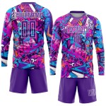 Soccer Pattern Sublimation Custom Uniform Graffiti Purple-White Jersey