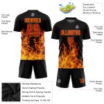 Custom Jersey Sublimation Soccer Uniform Flame Red-Gold Black Custom Jersey Sublimation Soccer Uniform Flame Red-Gold Black