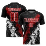 Sublimation Custom Black Red-White Jersey Uniform Soccer Sublimation Custom Black Red-White Jersey Uniform Soccer