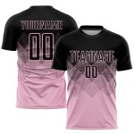 Custom Light Pink Uniform Black Jersey Sublimation Soccer Custom Light Pink Uniform Black Jersey Sublimation Soccer