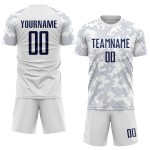 Sublimation Uniform Navy Soccer Jersey White Custom