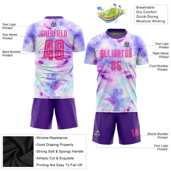 Sublimation Uniform Custom Jersey Tie Soccer Pink-Purple Dye Sublimation Uniform Custom Jersey Tie Soccer Pink-Purple Dye