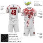 White Red-Black Jersey Uniform Sublimation Soccer Custom White Red-Black Jersey Uniform Sublimation Soccer Custom