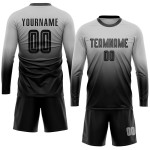 Custom Soccer Black Fashion Sublimation Fade Jersey Uniform Gray Custom Soccer Black Fashion Sublimation Fade Jersey Uniform Gray
