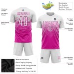 Soccer White Custom Deep Jersey Pink Sublimation Uniform Soccer White Custom Deep Jersey Pink Sublimation Uniform