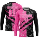 Soccer Jersey Pattern Sublimation Uniform Graffiti Black-White Scratch Custom Pink Soccer Jersey Pattern Sublimation Uniform Graffiti Black-White Scratch Custom Pink