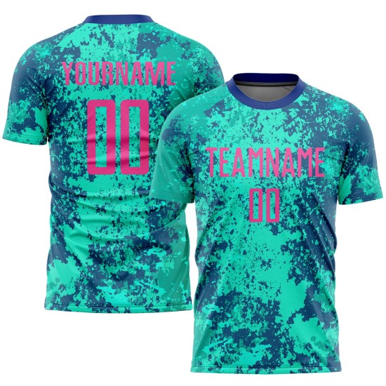 Pink-Royal Jersey Custom Teal Uniform Sublimation Soccer Pink-Royal Jersey Custom Teal Uniform Sublimation Soccer