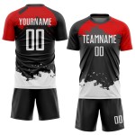 Jersey White-Red Uniform Black Sublimation Soccer Custom Jersey White-Red Uniform Black Sublimation Soccer Custom