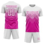 Soccer White Custom Deep Jersey Pink Sublimation Uniform Soccer White Custom Deep Jersey Pink Sublimation Uniform