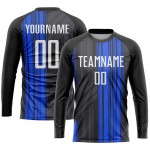 White-Royal Black Sublimation Jersey Soccer Custom Uniform White-Royal Black Sublimation Jersey Soccer Custom Uniform