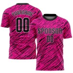 Custom Soccer Jersey Pink Uniform Sublimation Black-White Custom Soccer Jersey Pink Uniform Sublimation Black-White