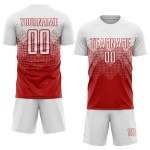 White Red Jersey Uniform Custom Soccer Sublimation White Red Jersey Uniform Custom Soccer Sublimation
