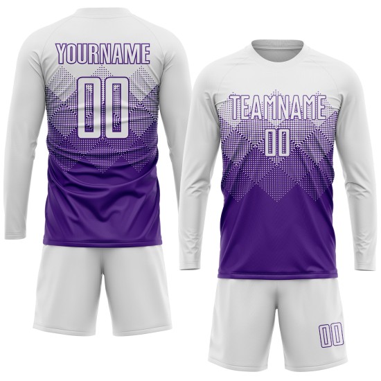 Uniform Sublimation Jersey Purple White Soccer Custom Uniform Sublimation Jersey Purple White Soccer Custom
