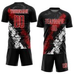 Sublimation Custom Black Red-White Jersey Uniform Soccer Sublimation Custom Black Red-White Jersey Uniform Soccer