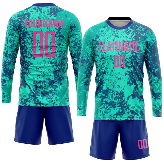Pink-Royal Jersey Custom Teal Uniform Sublimation Soccer Pink-Royal Jersey Custom Teal Uniform Sublimation Soccer