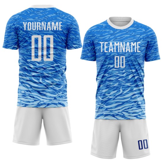 White Soccer Uniform Sublimation Royal Custom Jersey White Soccer Uniform Sublimation Royal Custom Jersey