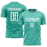 Aqua Uniform Sublimation White Jersey Soccer Custom Aqua Uniform Sublimation White Jersey Soccer Custom