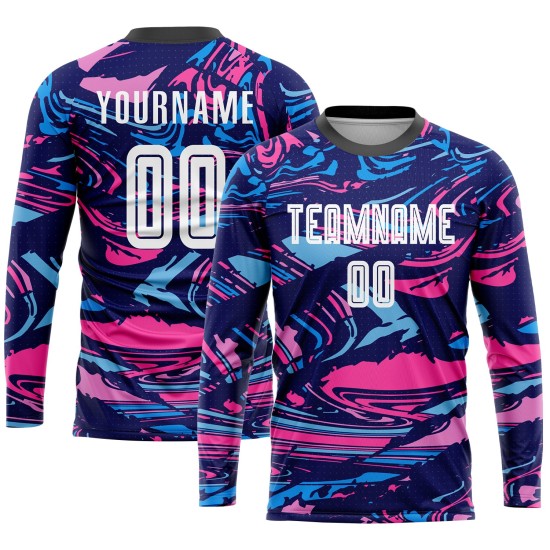 Figure Sublimation Uniform Soccer Custom White-Pink Jersey Figure Sublimation Uniform Soccer Custom White-Pink Jersey