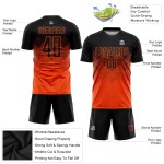 Black Gradient Custom Shape Orange Soccer Jersey Sublimation Square Uniform Black Gradient Custom Shape Orange Soccer Jersey Sublimation Square Uniform