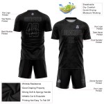 Black Soccer Gray Jersey Sublimation Custom Uniform Black Soccer Gray Jersey Sublimation Custom Uniform