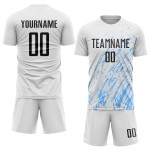 Blue Soccer Jersey Sublimation Custom White Black-Light Uniform Blue Soccer Jersey Sublimation Custom White Black-Light Uniform