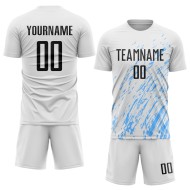 Blue Soccer Jersey Sublimation Custom White Black-Light Uniform Blue Soccer Jersey Sublimation Custom White Black-Light Uniform