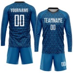 White-Black Blue Soccer Uniform Sublimation Jersey Custom White-Black Blue Soccer Uniform Sublimation Jersey Custom