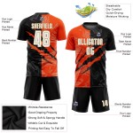 Uniform Pattern Custom Black Gold Soccer Graffiti Scratch Orange-Old White Sublimation Jersey