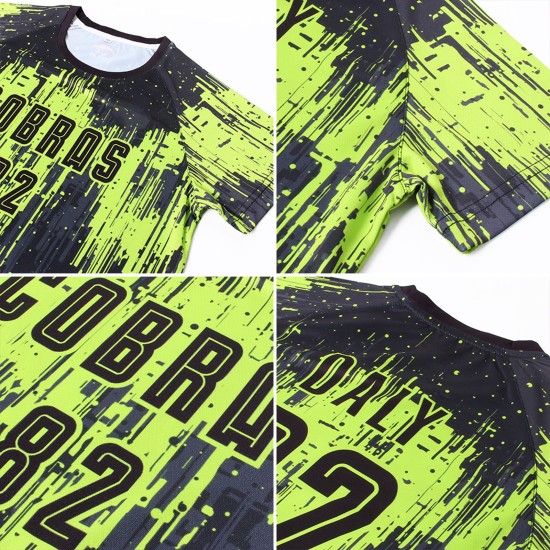 Jersey Sublimation Neon Green Uniform Custom Black Soccer Jersey Sublimation Neon Green Uniform Custom Black Soccer