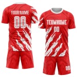 Sublimation Custom Jersey Soccer Red Uniform White