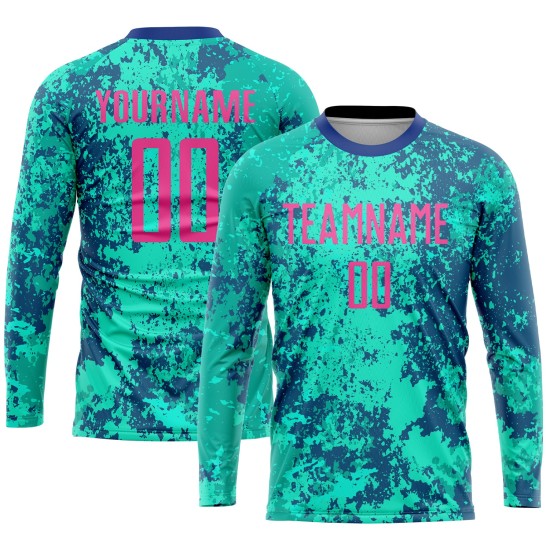 Pink-Royal Jersey Custom Teal Uniform Sublimation Soccer Pink-Royal Jersey Custom Teal Uniform Sublimation Soccer