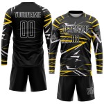 Black Jersey Soccer Sublimation Black-Gold Custom Uniform Black Jersey Soccer Sublimation Black-Gold Custom Uniform