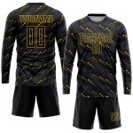Uniform Jersey Black-Gold Custom Sublimation Soccer Black Uniform Jersey Black-Gold Custom Sublimation Soccer Black