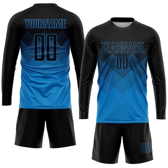Jersey Sublimation Soccer Custom Uniform Black Blue Jersey Sublimation Soccer Custom Uniform Black Blue