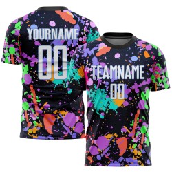 Soccer White-Light Pattern Uniform Jersey Sublimation Graffiti Custom Blue Soccer White-Light Pattern Uniform Jersey Sublimation Graffiti Custom Blue