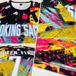 Custom Blue White-Light Sublimation Graffiti Jersey Soccer Uniform Pattern Custom Blue White-Light Sublimation Graffiti Jersey Soccer Uniform Pattern