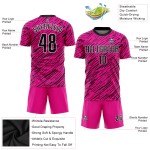 Custom Soccer Jersey Pink Uniform Sublimation Black-White Custom Soccer Jersey Pink Uniform Sublimation Black-White