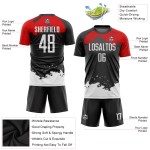Jersey White-Red Uniform Black Sublimation Soccer Custom Jersey White-Red Uniform Black Sublimation Soccer Custom