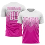 Soccer White Custom Deep Jersey Pink Sublimation Uniform Soccer White Custom Deep Jersey Pink Sublimation Uniform