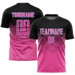 Black-LIght Sublimation Custom Jersey Soccer Uniform Pink Shape Blue Gradient Square Black-LIght Sublimation Custom Jersey Soccer Uniform Pink Shape Blue Gradient Square