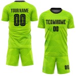 Soccer Black Jersey Neon Uniform Sublimation Custom Green Soccer Black Jersey Neon Uniform Sublimation Custom Green