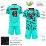 Sublimation Red-Black Soccer Uniform Jersey Aqua Custom Sublimation Red-Black Soccer Uniform Jersey Aqua Custom