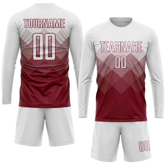 White Sublimation Custom Jersey Crimson Uniform Soccer White Sublimation Custom Jersey Crimson Uniform Soccer