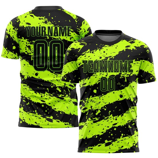 Jersey Green Neon Soccer Custom Uniform Black Sublimation Jersey Green Neon Soccer Custom Uniform Black Sublimation