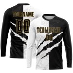 Jersey Soccer Graffiti Black-Old Scratch Sublimation Gold Pattern Uniform Custom Jersey Soccer Graffiti Black-Old Scratch Sublimation Gold Pattern Uniform Custom