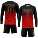 Custom Red Sublimation Uniform Jersey Gold Soccer Black-Old Custom Red Sublimation Uniform Jersey Gold Soccer Black-Old