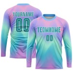 Teal-White Custom Jersey Tie Soccer Uniform Dye Sublimation Teal-White Custom Jersey Tie Soccer Uniform Dye Sublimation