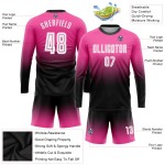 Uniform Custom Fade White-Black Sleeve Jersey Long Sublimation Fashion Soccer Pink Uniform Custom Fade White-Black Sleeve Jersey Long Sublimation Fashion Soccer Pink