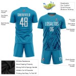 Soccer Jersey White-Black Blue Sublimation Panther Custom Uniform Soccer Jersey White-Black Blue Sublimation Panther Custom Uniform